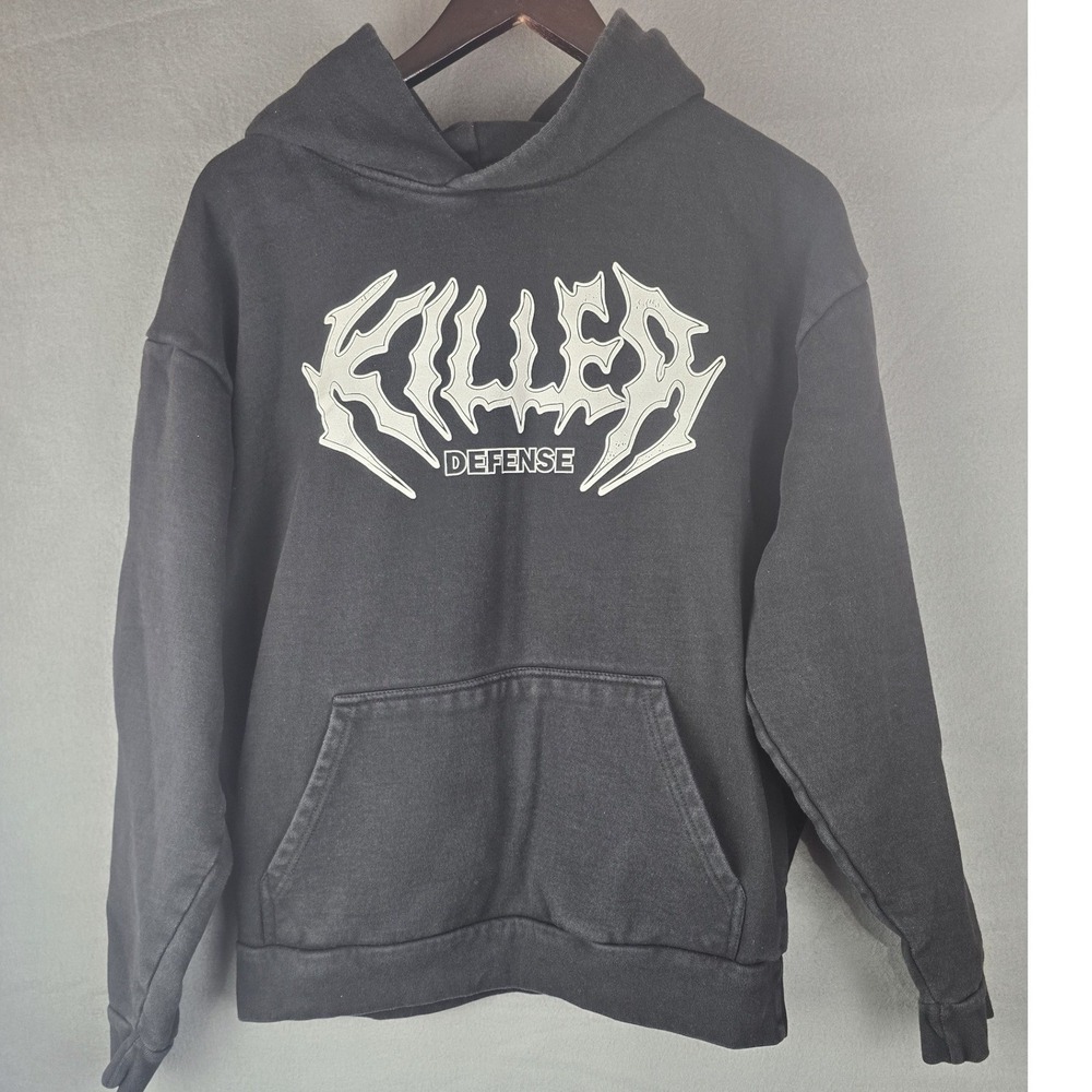 Killer Defense Metal Band Hoodie Men XL Black Graphic Logo Streetwear